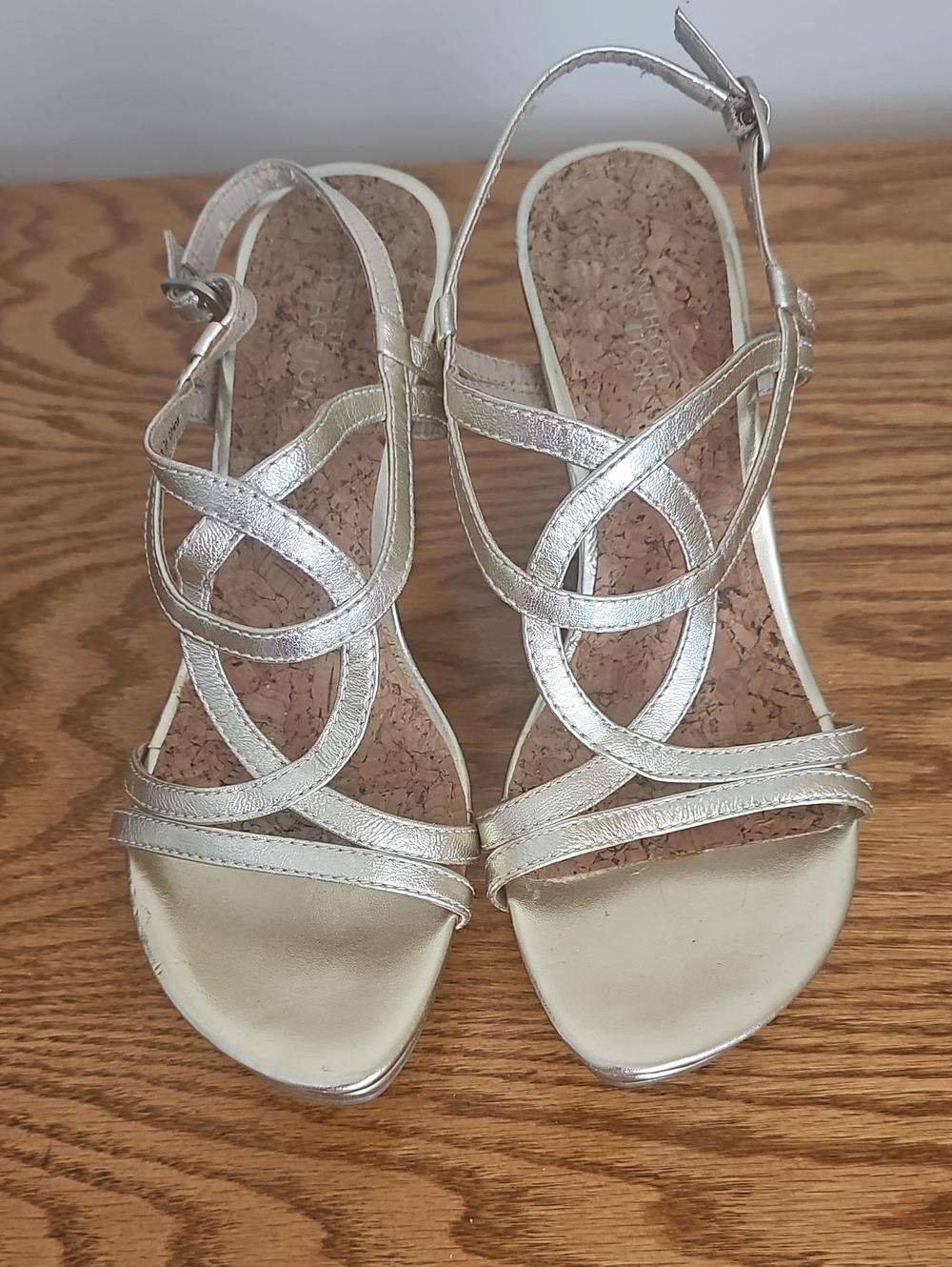Metallic Gold Strappy Women's Sandals